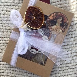 Shell Necklace and Vintage Handmade Ornaments Boho Prewrapped gift